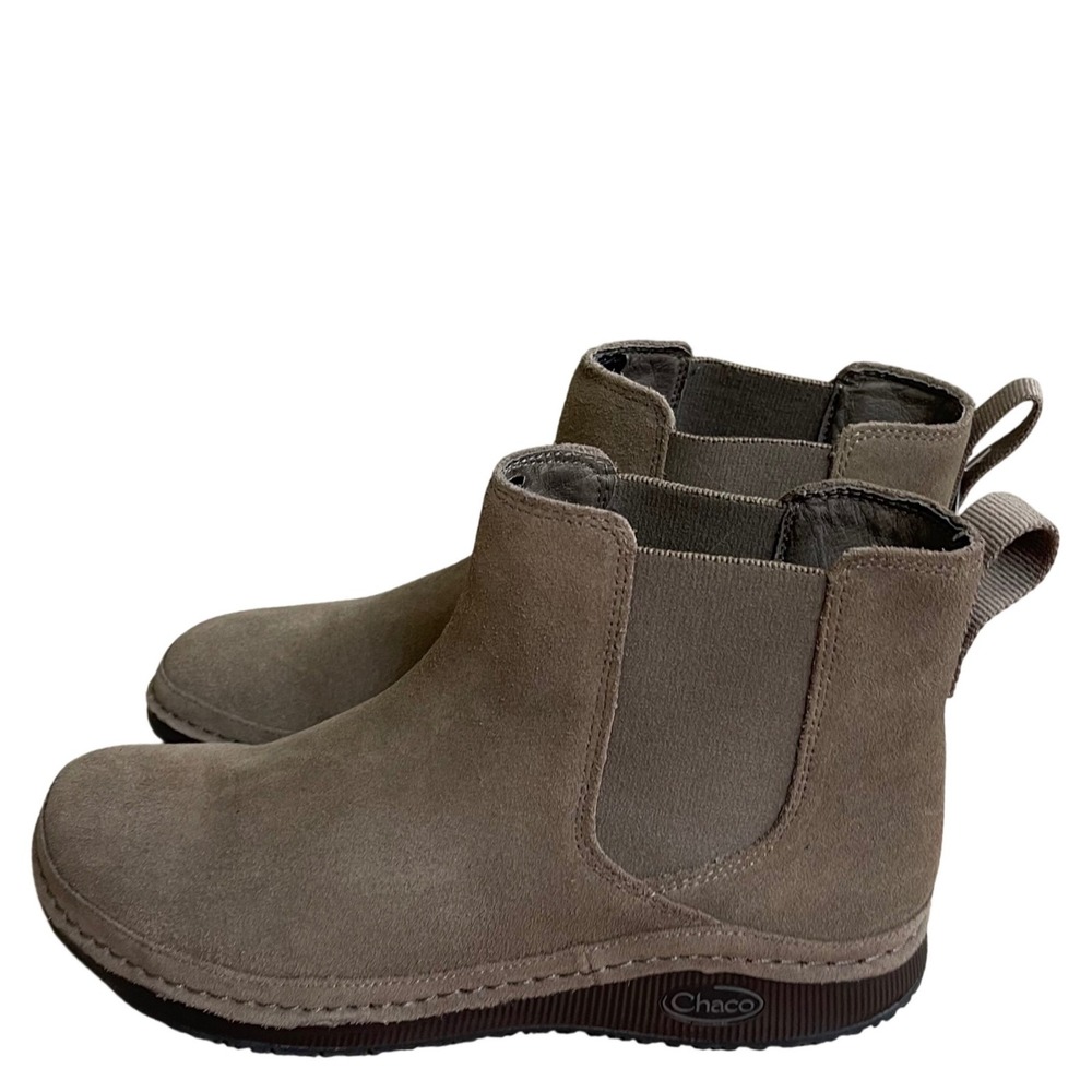 Chaco paonia‎ Chelsea Boots Suede Wool Lined Ankle Boot Taupe Brown Women's 6